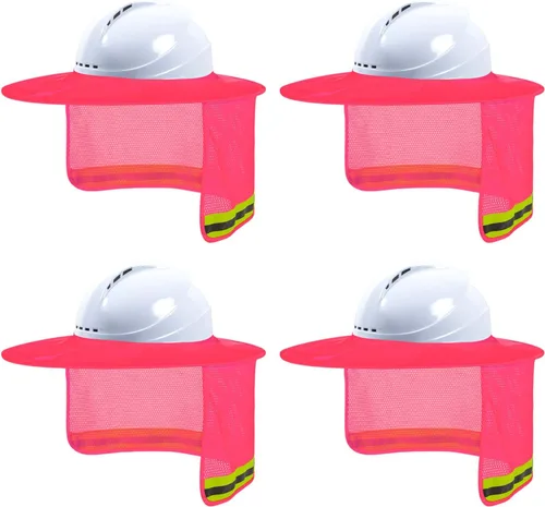 Vista 11 de Parasol para Casco Duro, Visera de Alta Visibilidad con Protección para el Cuello con Tira Reflectante, Accesorios para Casco Duro, Visera Completa