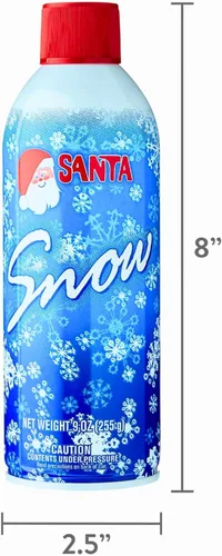 Vista 4 de Santa Snow Spray Paquete de 2 latas de aerosol de 9 onzas