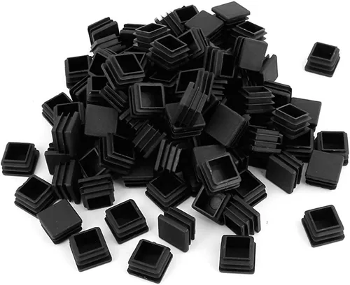 Paquete de 100 tapones cuadrados de plástico de 1 pulgada, tapa de extremo de tubo, deslizamiento de silla duradero, se adapta a tubos cuadrados de