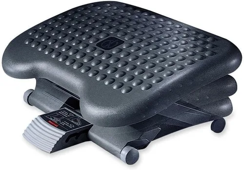 Vista 2 de Rubbermaid Reposapiés inclinable con ajuste de altura comercial, 18 18 x 14 14 x 4 18-6 58, carbón