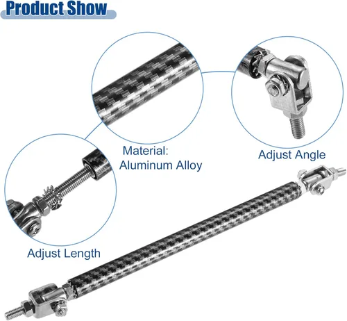 Vista 3 de ACROPIX Aleación de aluminio ajustable universal de 6"-8" 5.906 in parachoques delantero divisor de labio puntal barra barra de soporte barras