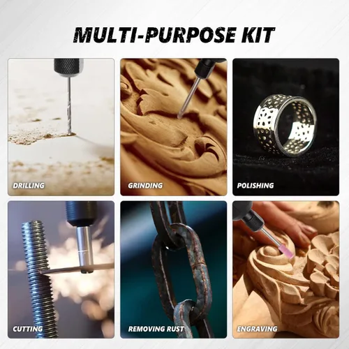 Vista 7 de DNA MOTORING TOOLS-00163 - Herramienta giratoria inalámbrica de 12 V, velocidad variable, recargable, juego de mini amoladora inalámbrica para Azul