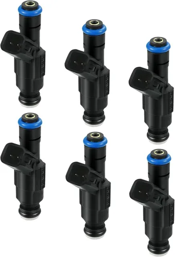 Juego de 6 inyectores de combustible para válvula eléctrica compatible con Cherokee 4.0L Wrangler 4.0L 1999-2001 Wrangler 4.0L 1999-2004, apto para