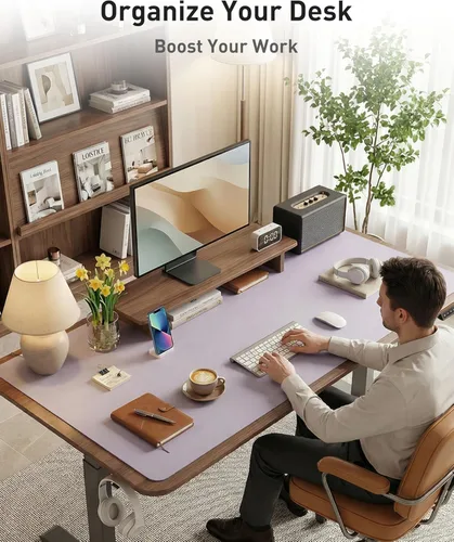 Vista 633 de Aothia Protector de escritorio de cuero, alfombrilla para mouse, alfombrilla de escritorio de oficina, 31.5 x 15.7 pulgadas, secante de escritorio