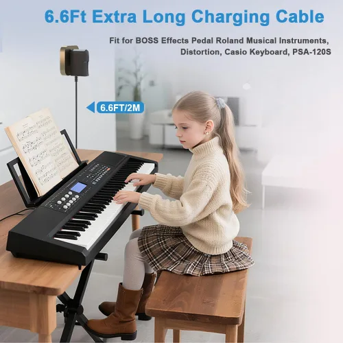 Vista 2 de Adaptador de 9 V 850 mA para pedales de guitarra, cable de alimentación para pedal de efectos BOSS Roland Instrumentos musicales distorsión Casio