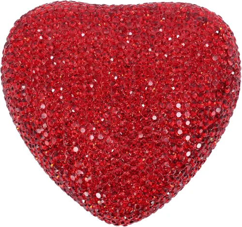 Vista 7 de Naimo Caja de anillo con forma de corazón de diamantes de imitación con aretes de terciopelo con luz LED, caja de regalo para propuesta, compromiso