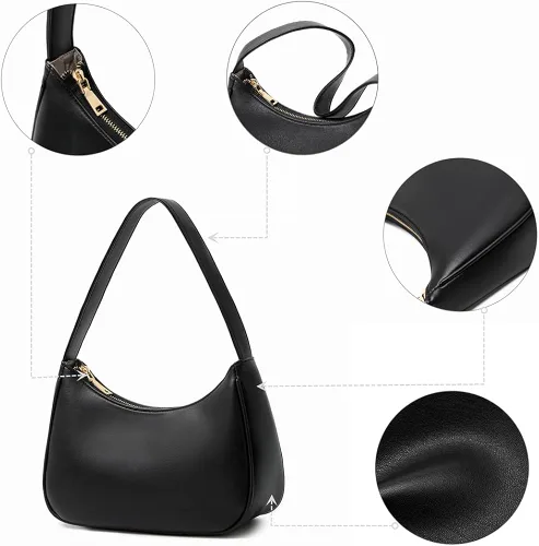 Vista 7 de CYHTWSDJ Bolsos de hombro para mujer lindo bolso de mano hobo con cierre de cremallera