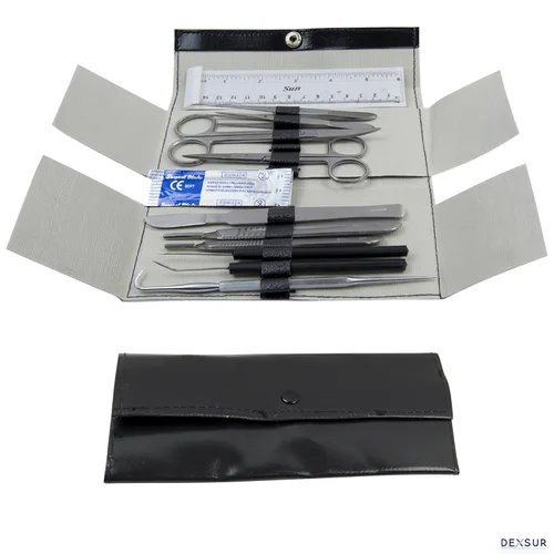 Vista 2 de Kit de disección de acero inoxidable para laboratorio de biología y anatomía - Juego de cuchillos de bisturí para estudiantes de medicina