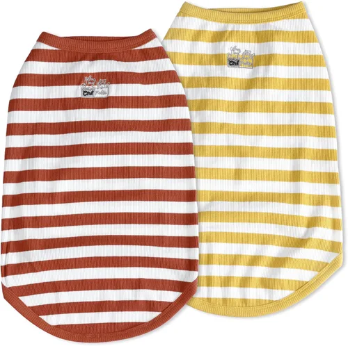 Camisa para perro, ropa a rayas para perro, chalecos elásticos de algodón suave para perros pequeños, medianos y grandes, ropa para cachorros, ropa