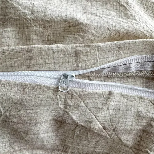 Vista 6 de PinkMemory Juego de funda de edredón de cuadros beige tamaño Queen, 100% algodón lavado, estilo vintage, a cuadros, juego de ropa de cama de 3