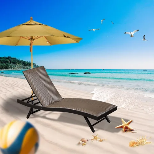 Vista 8 de Domi - Juego de 2 tumbonas para exteriores, de aluminio, acolchadas, de espuma de secado rápido, con respaldo ajustable para playa, piscina, césped