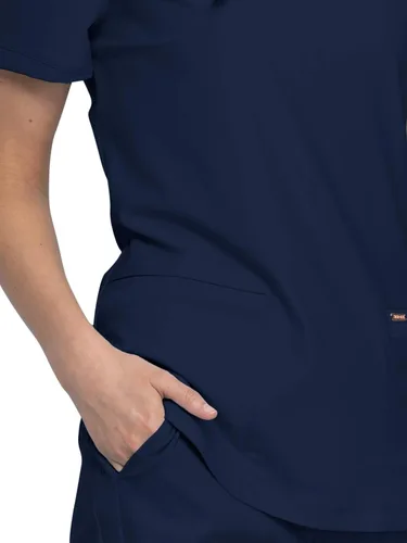 Vista 3 de Form Scrubs para mujer, cuello en V elástico de punto CK840