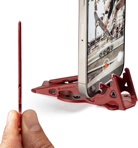 GEOMETRICAL Trípode de bolsillo PROv2 - Soporte de tamaño tarjeta, para iPhone, Kit Universal Rojo Sangre