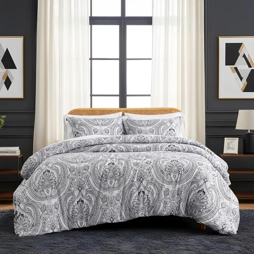 Vista 33 de Southshore Fine Living, Inc. Juego de funda de edredón tamaño King, reversible, juego de ropa de cama de microfibra de alta calidad, fácil cuidado