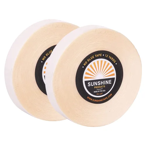 Vista 26 de Sunshine Tape Rollo de cinta adhesiva para peluca sin pegamento 1/2 pulgada x 3 yardas Doble cara, grado médico Cinta de tupé y peluca