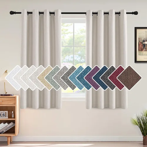 Vista 21 de H.VERSAILTEX Cortina de lino para oscurecer la habitación para dormitorio/sala de estar, cortinas opacas extra anchas de 100 x 84 pulgadas