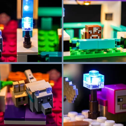 Vista 4 de BrickBling Kit de luces compatible con Lego Mine-Craft The Animal Sanctuary 21253, iluminación creativa compatible con Lego Animal Sanctuary, gran