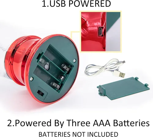 Vista 5 de YAKii - Lámpara de tornado LED que cambia de color, 10.5", juguete de ciencia que genera un tornado, funciona con pilas o un cable USB.