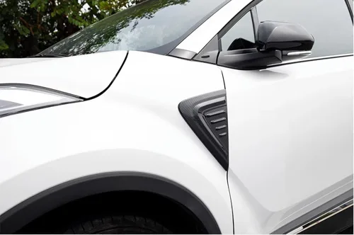 Vista 5 de Isolay Accesorios de coche ABS con patrón de fibra de carbono para guardabarros laterales delanteros, rejillas de ventilación, cubierta de salida