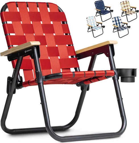 Vista 9 de GoSports WOVN - Silla de playa tipo mochila – 9 estilos disponibles – Silla de camping plegable de primera calidad