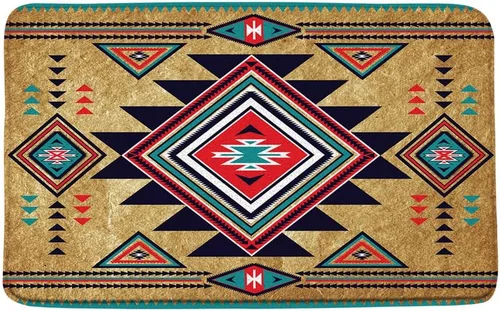 Sunhe Tapete Btah de nativo americano, marrón, azteca, suroeste, Navajo, abstracto, retro, tribal, geométrico, bohemio, impresión, microfibra,
