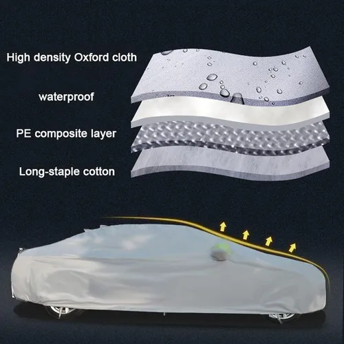 Vista 7 de Funda impermeable para coche compatible con DS Automobiles DS3 DS4 DS5 DS7 a prueba de polvo, a prueba de viento, lluvia, nieve, tiempo