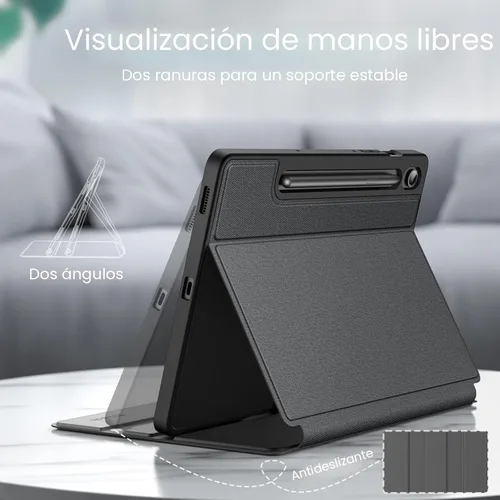 Vista 3 de JETech Funda para Samsung Galaxy Tab S10 Lite / S10 FE / S9 FE 10.9 Pulgadas con Soporte para Lápiz S, Funda Folio Delgado con Soporte y Visor Negro