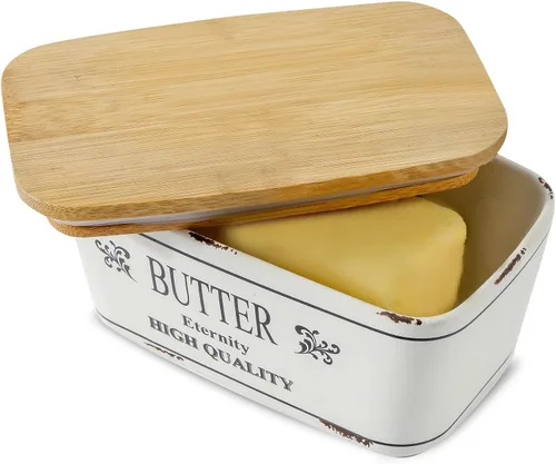 Vista 13 de HASENSE Mantequillera de cerámica con tapa, gran recipiente de mantequilla negro para encimera, soporte hermético para mantequilla en barra