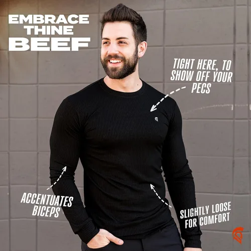 Vista 3 de The Argo - Camiseta de manga larga ultra suave para hombre, de algodón, pide una talla más grande