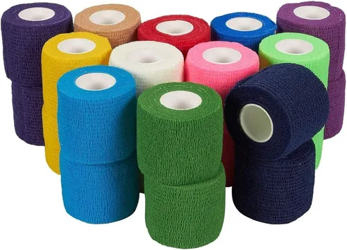 Vista 9 de Juvale Vet Wrap Cinta de vendaje cohesiva – Soporte autoadherente y envoltura de vendaje – Cinta deportiva de estabilización deportiva y atlética