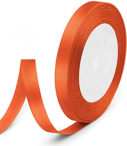 Vista 128 de Cinta de satén de 5/8" x 100 yardas - Cinta de seda naranja otoñal con carrete - Ideal para envolver regalos, ramos florales, manualidades