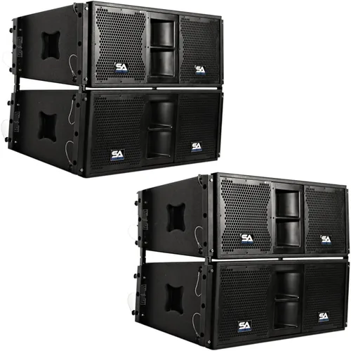 Seismic Audio - SALA-210-PKG1 - Cuatro altavoces pasivos 2x10 Line Array con controladores de compresión duales - Banda PA/DJ Live Sound