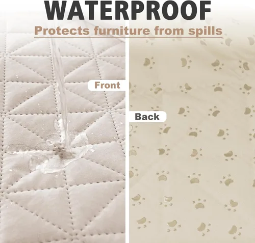 Vista 2 de Ameritex Funda de sofá impermeable para asientos, funda de sofá para perros, funda de sofá para mascotas, funda de terciopelo para silla, sofá