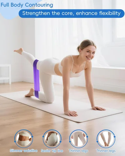 Vista 4 de Home Pilates Essentials Set de equipo de pilates para mujer con guía de usuario completa, anillo de pilates de 13 pulgadas, pelota de ejercicio