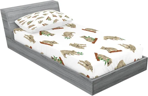 Vista 151 de Ambesonne - Juego de sábanas bajeras y fundas de almohada, diseño primaveral de acuarelas con jardín de hierbas y flores, juego de 4 piezas