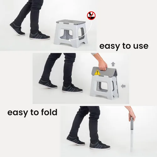 Vista 56 de Vigar Taburete compacto plegable, taburetes de 10-1/2 pulgadas para adultos de hasta 330 libras, taburete ligero, taburete plegable antideslizante