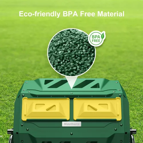 Vista 3 de Vaso de compostaje de doble cámara de 43 galones (paquete con guantes de jardinería de Pearson)