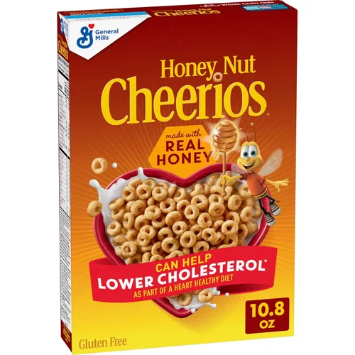 Cereales para desayuno con avena Cheerios Honey Nut, sin gluten. 10.8 onzas