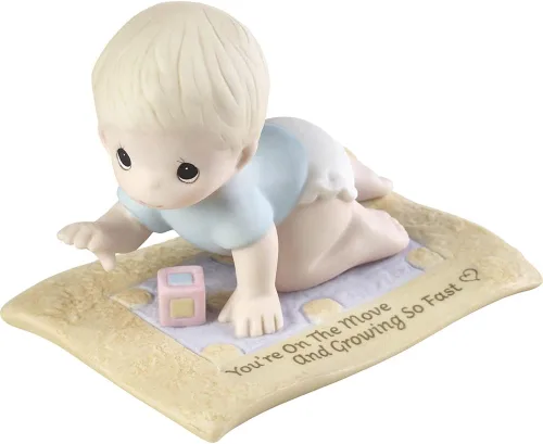 Precious Moments 193004 You're On The Move and Growing So Fast Baby Crawling Bisque - Figura de porcelana
