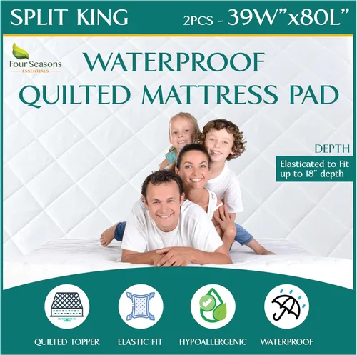 Vista 35 de Protector de colchón impermeable tamaño individual - Estilo sábana ajustable - Cubierta hipoalergénica de calidad premium que protege contra