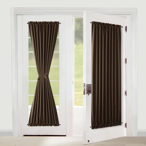Vista 19 de XWZO - Cortinas para puerta con cortinero, cortinas blackout térmicas y oscurecedoras para puerta francesa, cortinas para ventana de la cocina, 12 x