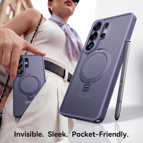 Vista 10 de CASEKOO Funda violeta cobalto para Samsung Galaxy S26 Ultra con soporte magnético de 360 giros [compatible con MagSafe]