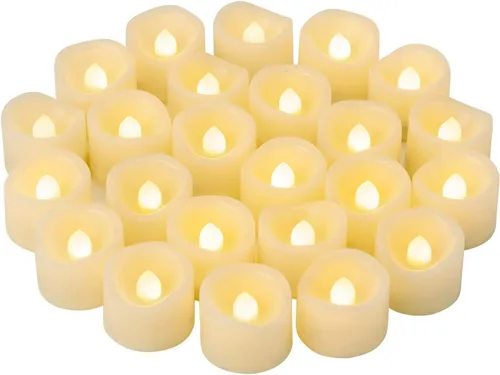 Vista 11 de CANDLE IDEA 6 velas de té sin llama de control remoto de 200 horas, velas votivas parpadeantes LED que funcionan con pilas, velas eléctricas