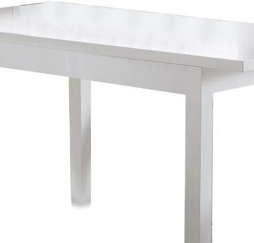Vista 3 de Benjara Mesa de comedor rectangular con marco de madera con patas rectas, color blanco