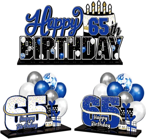 Vista 98 de LINGTEER Feliz 11º Cumpleaños Juego de Centros de Mesa de Acrílico Azul - Brindemos por Once Años Decoraciones de Regalo de Fiesta de Cumpleaños 11