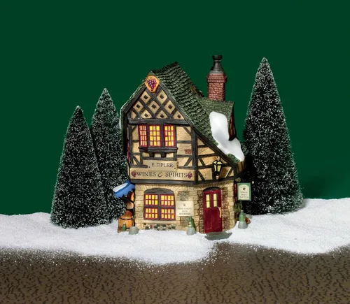 Vista 2 de Department 56 Dickens' Village E Tipler Agent Wine Spirits Building, porcelana, 6.89 pulgadas