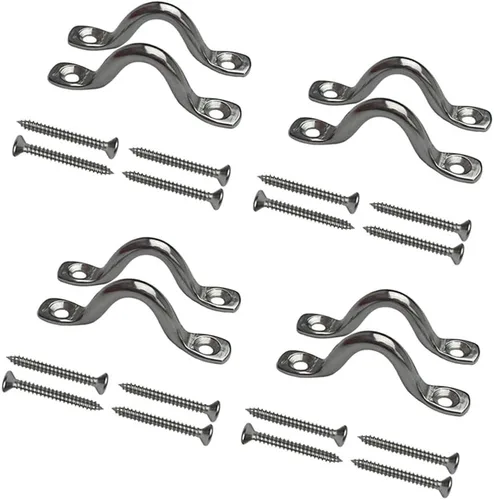 8 correas de ojo de acero inoxidable de 3/8 pulgadas para parte superior de barco Bimini con 16 tornillos, bucles de amarre para cubierta de kayak