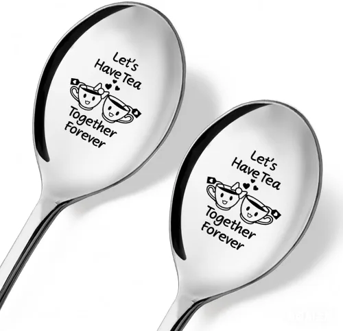 Vista 12 de Ice Cream Together - Paquete de 2 cucharas con caja de regalo, cucharas de helado para parejas, nuestras cucharas de helado, cucharas para regalos