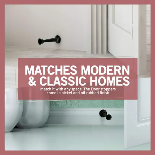 Vista 8 de Jack N' Drill - Tope de puerta rígido de 3 pulgadas (paquete de 12) – Tope de puerta de metal sólido resistente Evita daños en la pared