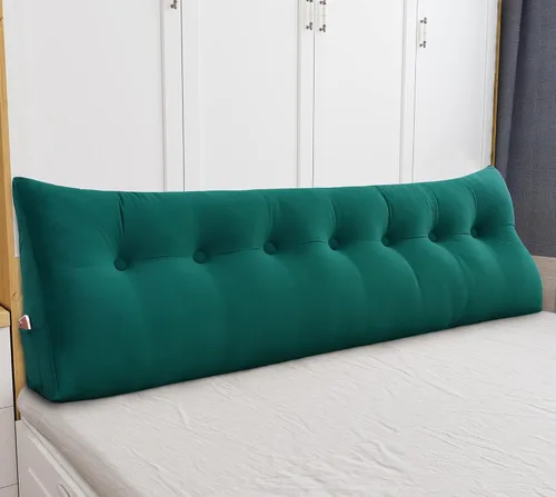 Vista 5 de WOWMAX Almohada de lectura triangular con cuña y posicionadores corporales, cojín de apoyo grande para cabecera de día, cama litera con funda